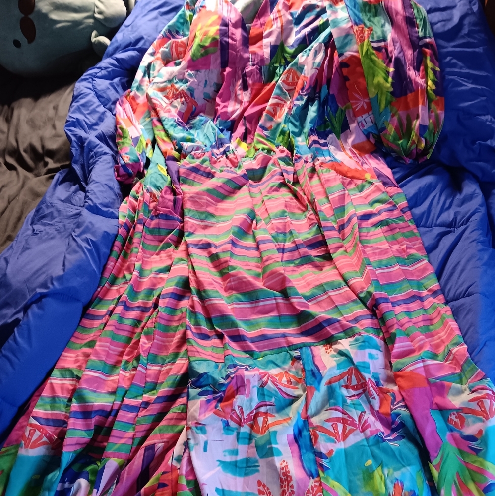 Colorful Striped Maxi Dress 2XL Lightweight